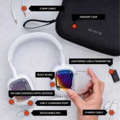 Astro - A30 Wireless Gaming Headset PlayStation White/Purple -Elektronicawinkel astro a30 wireless gaming headset playstation white purple 3