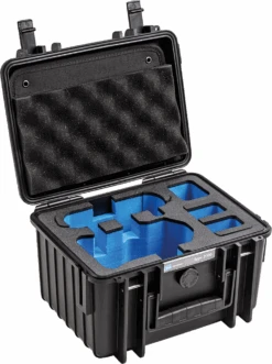 B&W Outdoor Case Type 2000 For DJI Mini3 PRO, DJI RC-N1 Or DJI RC, Charging-cradle, 4 Bat , Black ( 6.6 Liter )