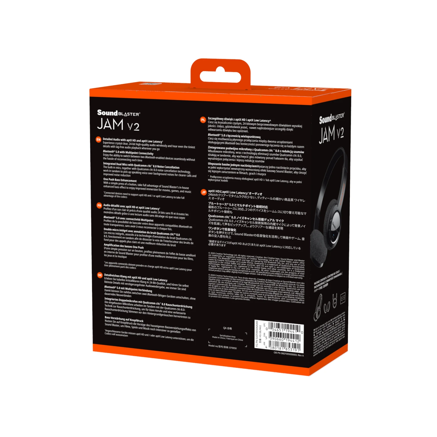 Creative - Sound Blaster JAM V2 On-Ear Black 4 Creative - Sound Blaster JAM V2 On-Ear Black - Afbeelding 4