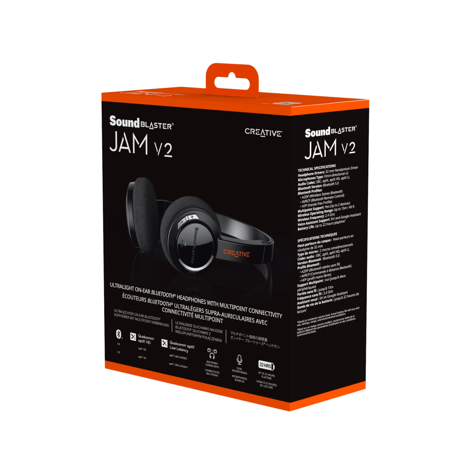 Creative - Sound Blaster JAM V2 On-Ear Black 5 Creative - Sound Blaster JAM V2 On-Ear Black - Afbeelding 5