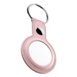 Keybudz -Leather Keyring For AirTag (Color: Pink) -Elektronicawinkel keybudz leather keyring for airtag color pink 2