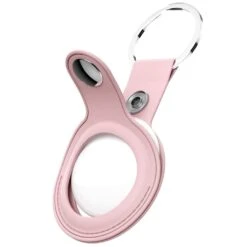 Keybudz -Leather Keyring For AirTag (Color: Pink) -Elektronicawinkel keybudz leather keyring for airtag color pink 4