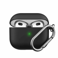 KeyBudz - PodSkinz HyBridShell Series Keychain Case - Premium Hard Shell Triple Layer Case For Your Airpods 3 (Color: Black) -Elektronicawinkel keybudz podskinz hybridshell series keychain case premium hard shell triple layer case for your airpods 3 color black 6