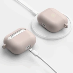 KeyBudz - PodSkinz HyBridShell Series Keychain Case - Premium Hard Shell Triple Layer Case For Your Airpods 3 (Color: Pastel Pink) -Elektronicawinkel keybudz podskinz hybridshell series keychain case premium hard shell triple layer case for your airpods 3 color pastel pink 6