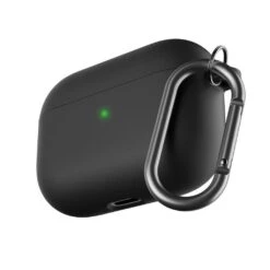 KeyBudz - PodSkinz HyBridShell Series Keychain Case - Premium Hard Shell Triple Layer Case For Your Airpods Pro (Color: Black)