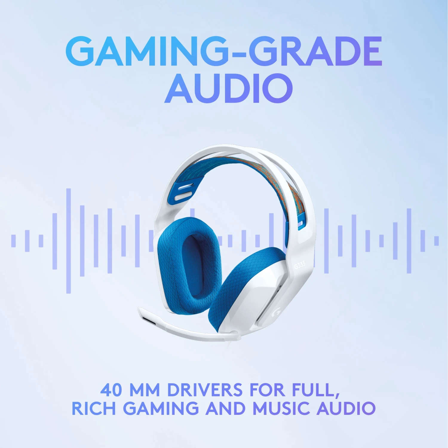 Logitech - G335 Wired Gaming Headset - WHITE 4 Logitech - G335 Wired Gaming Headset - WHITE - Afbeelding 4