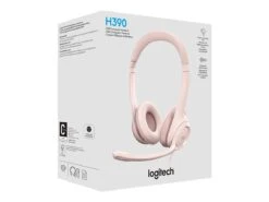 Logitech - H390 Wired Headset For PC/Laptop, Stereo Headphones With Noise Cancelling Microphone, USB-A, ROSE -Elektronicawinkel logitech h390 wired headset for pc laptop stereo headphones with noise cancelling microphone usb rose 10