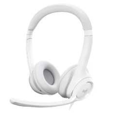 Logitech - H390 Wired Headset For PC/Laptop, Stereo Headphones With Noise Cancelling Microphone, USB-A WHITE