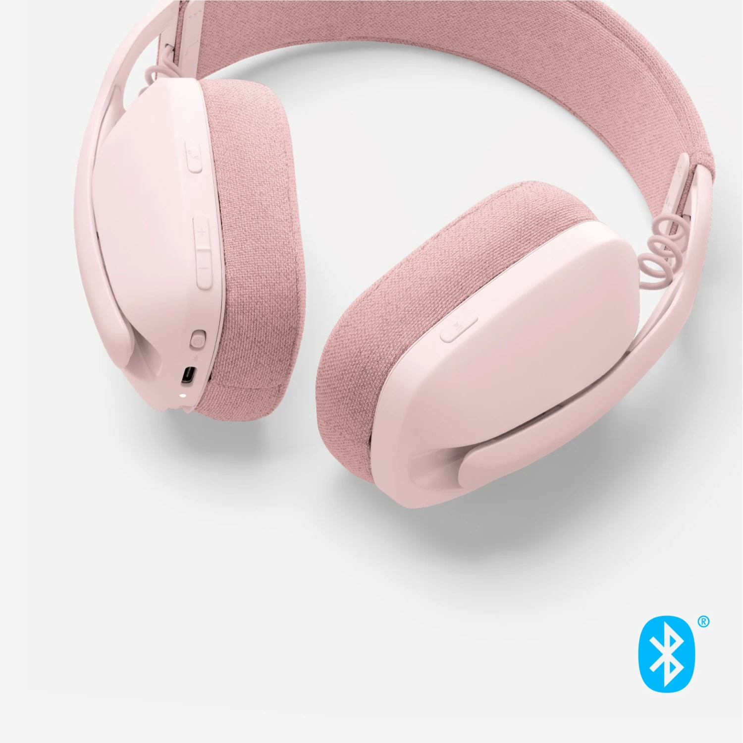 Logitech - Zone Vibe 100 Lightweight Wireless Over Ear Headphones - Noise Canceling Microphone - ROSE 8 Logitech - Zone Vibe 100 Lightweight Wireless Over Ear Headphones - Noise Canceling Microphone - ROSE - Afbeelding 8