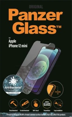 PanzerGlass - IPhone 12 Mini Standard Fit AntiBacterial -Elektronicawinkel panzerglass iphone 12 mini standard fit antibacterial 5