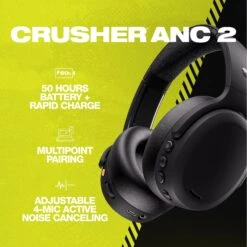 Skullcandy - Crusher ANC 2 Trådløse Around-ear Høretelefoner -Elektronicawinkel skullcandy crusher anc 2 traadloese around ear hoeretelefoner 4