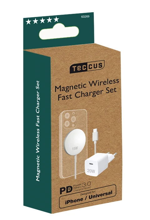 Teccus - Universal Fastcharger Set - 1xUSB-C PD 20W MagSafe 4 Teccus - Universal Fastcharger Set - 1xUSB-C PD 20W MagSafe - Afbeelding 4