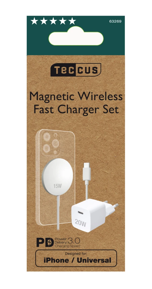 Teccus - Universal Fastcharger Set - 1xUSB-C PD 20W MagSafe 5 Teccus - Universal Fastcharger Set - 1xUSB-C PD 20W MagSafe - Afbeelding 5
