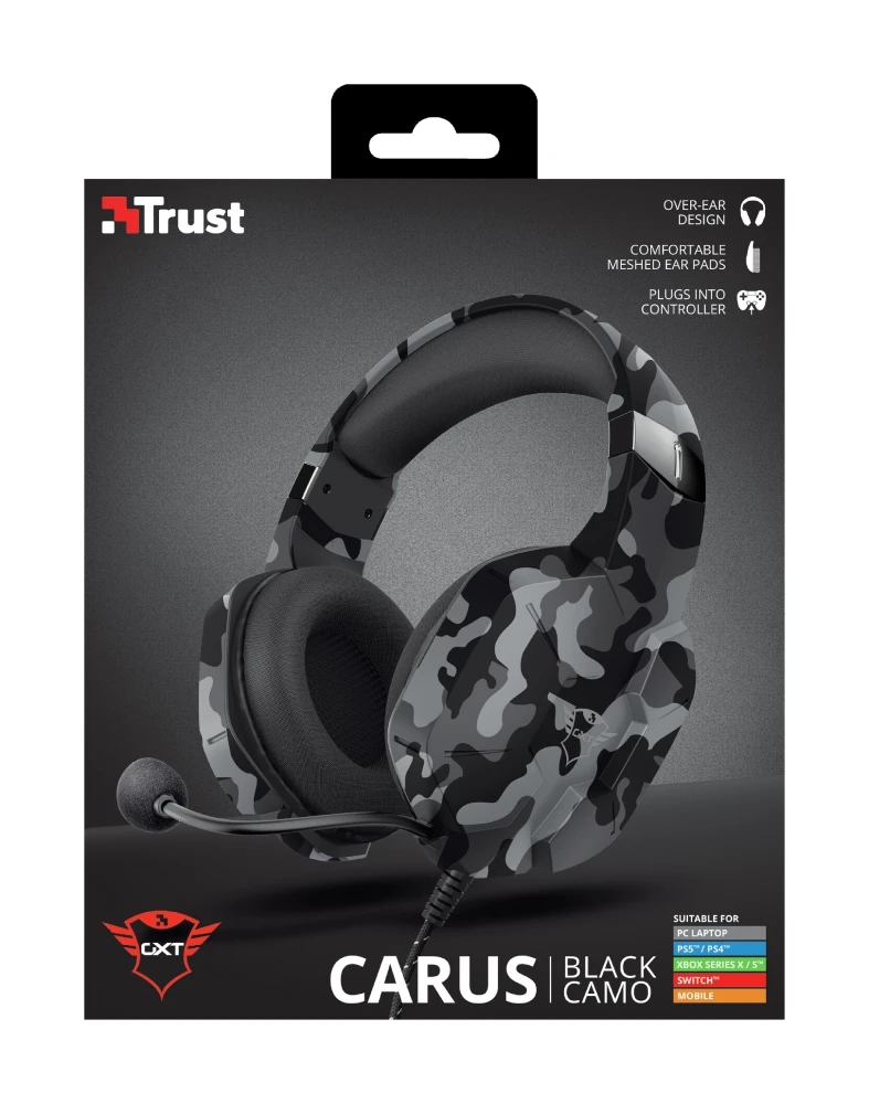 TRUST GXT323K CARUS HEADSET BLACK CAMO 1 TRUST GXT323K CARUS HEADSET BLACK CAMO